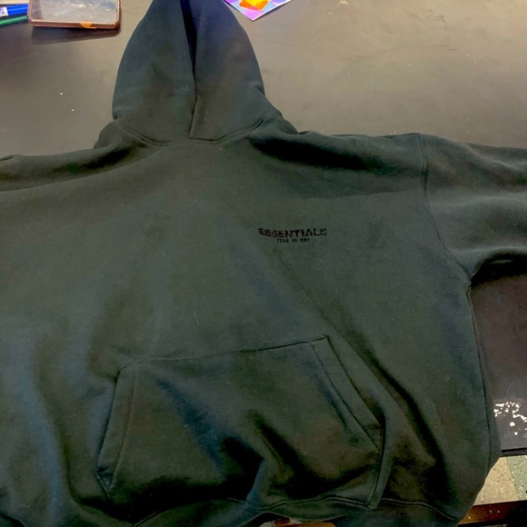 Large black male essentials hoodie
